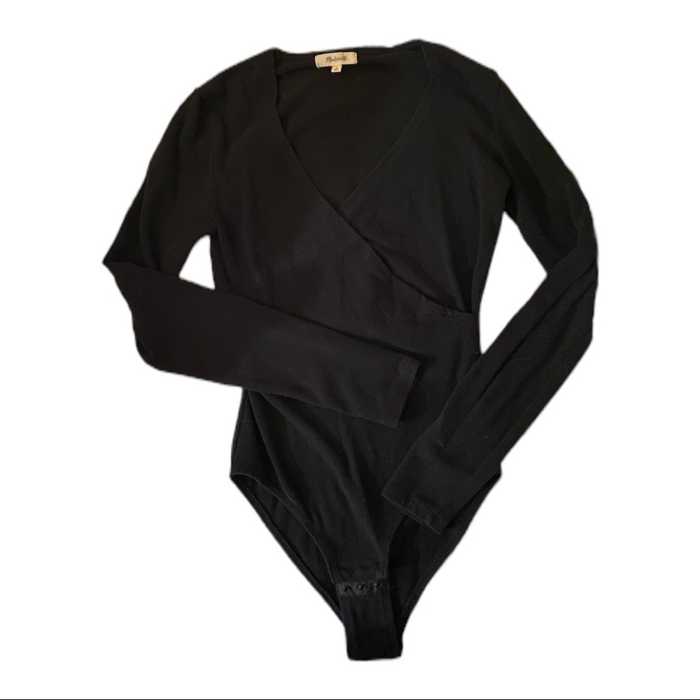 Madewell Black V-Neck Bodysuit (S)